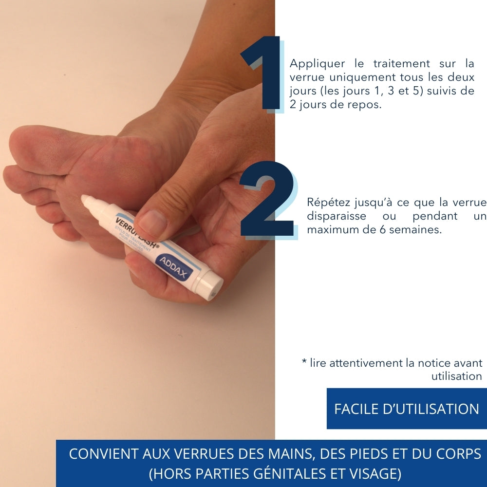 VERRUFLASH® - Stylo de traitement des verrues mains, pieds et corps